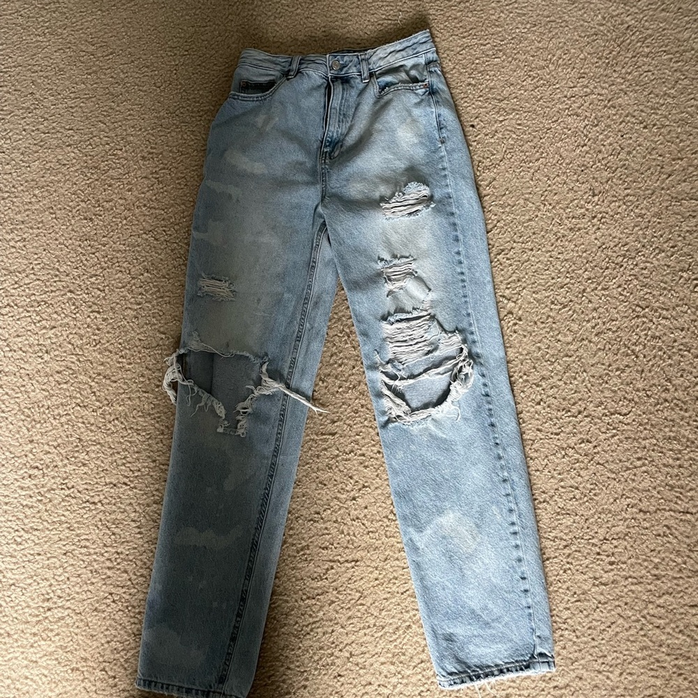 ripped light wash jeans